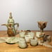 Marbled Onyx: Candlesticks, Cups In Box, Espresso Pot and Coasters Please Read