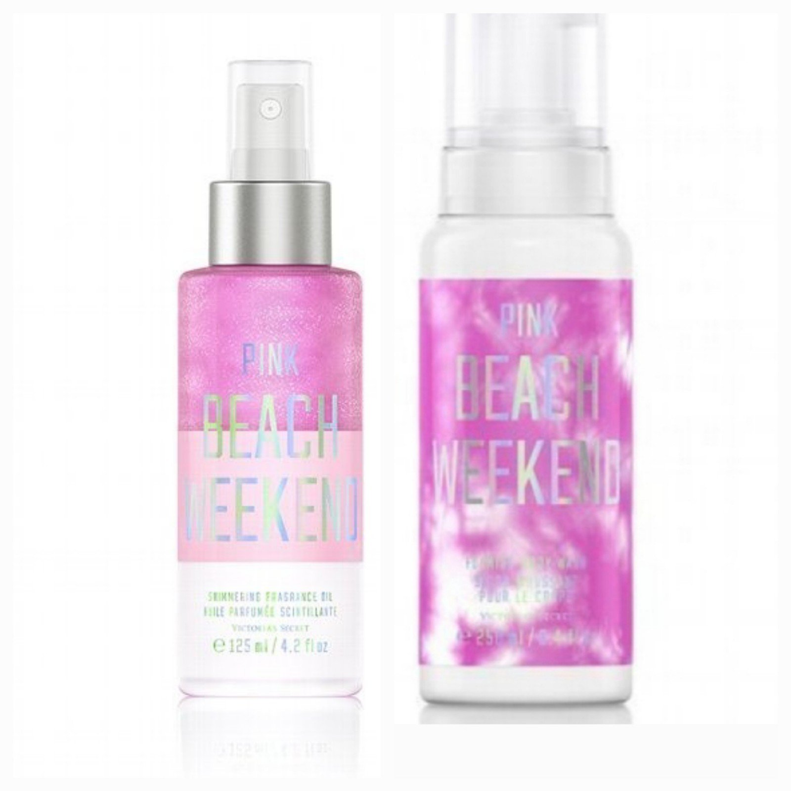 RARE : VS PINK BEACH WEEKEND SHIMMER OIL & BODY WASH