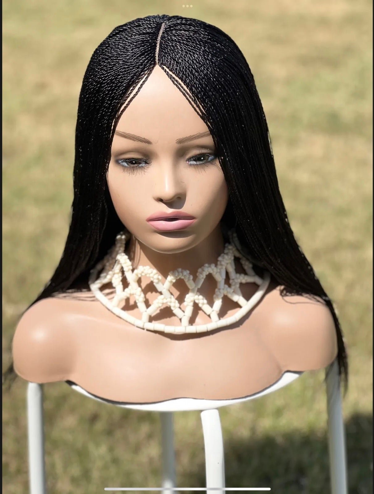 Braided wig, micro twist wig. Made on a wig cap.