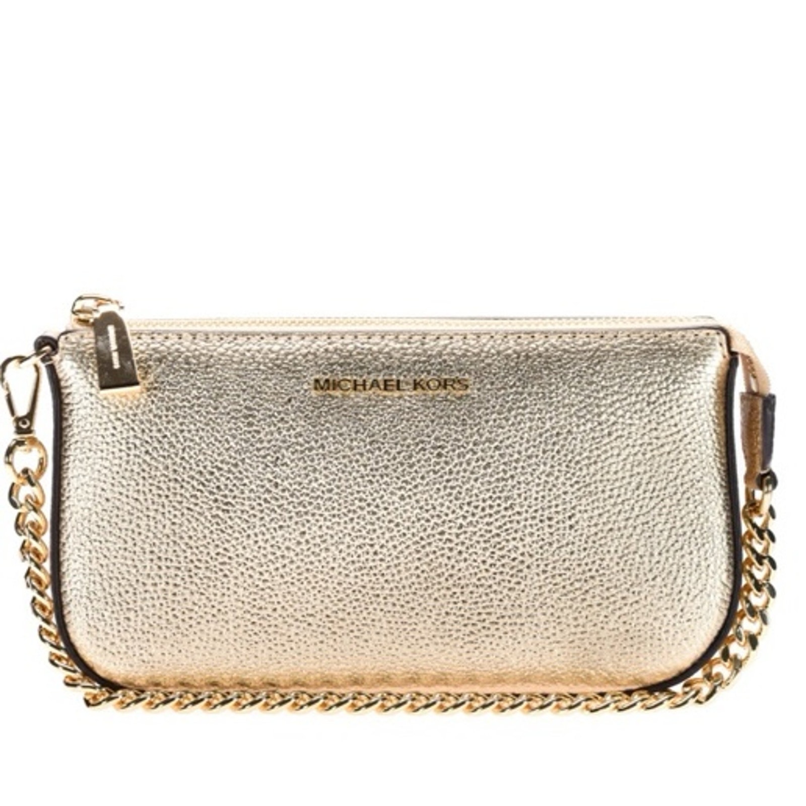 MICHAEL KORS Jet Set pale gold wristlet purse