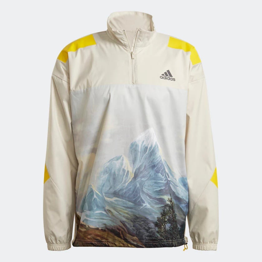 Size Large - Adidas Sportswear Mountain Graphic 1/2 Zip Jacket - (GL5698)