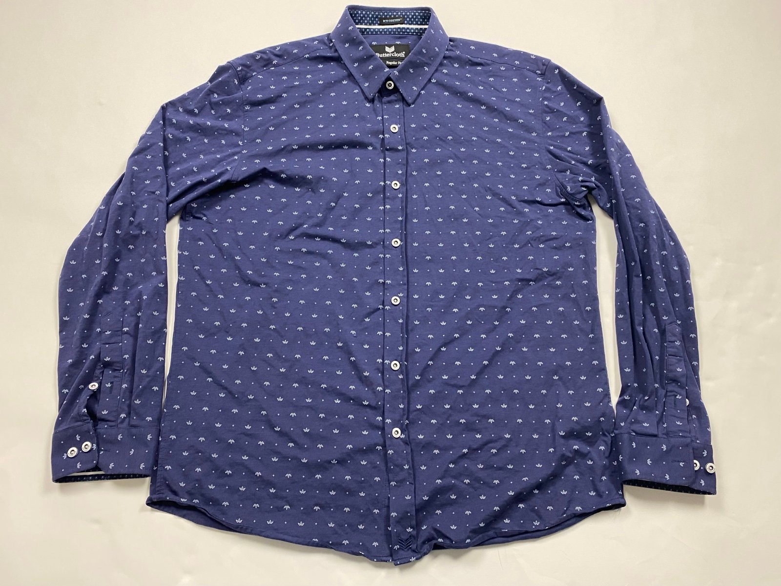 Buttercloth Regular Fit Men’s Long Sleeve Button Up Shirt Size XL