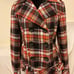 Kensie size M plaid print coat lined belted double breasted peacoat
