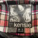 Kensie size M plaid print coat lined belted double breasted peacoat