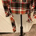 Kensie size M plaid print coat lined belted double breasted peacoat