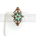 Southwest Sterling Turquoise + Carnelian Flower Ring