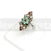 Southwest Sterling Turquoise + Carnelian Flower Ring