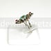 Southwest Sterling Turquoise + Carnelian Flower Ring