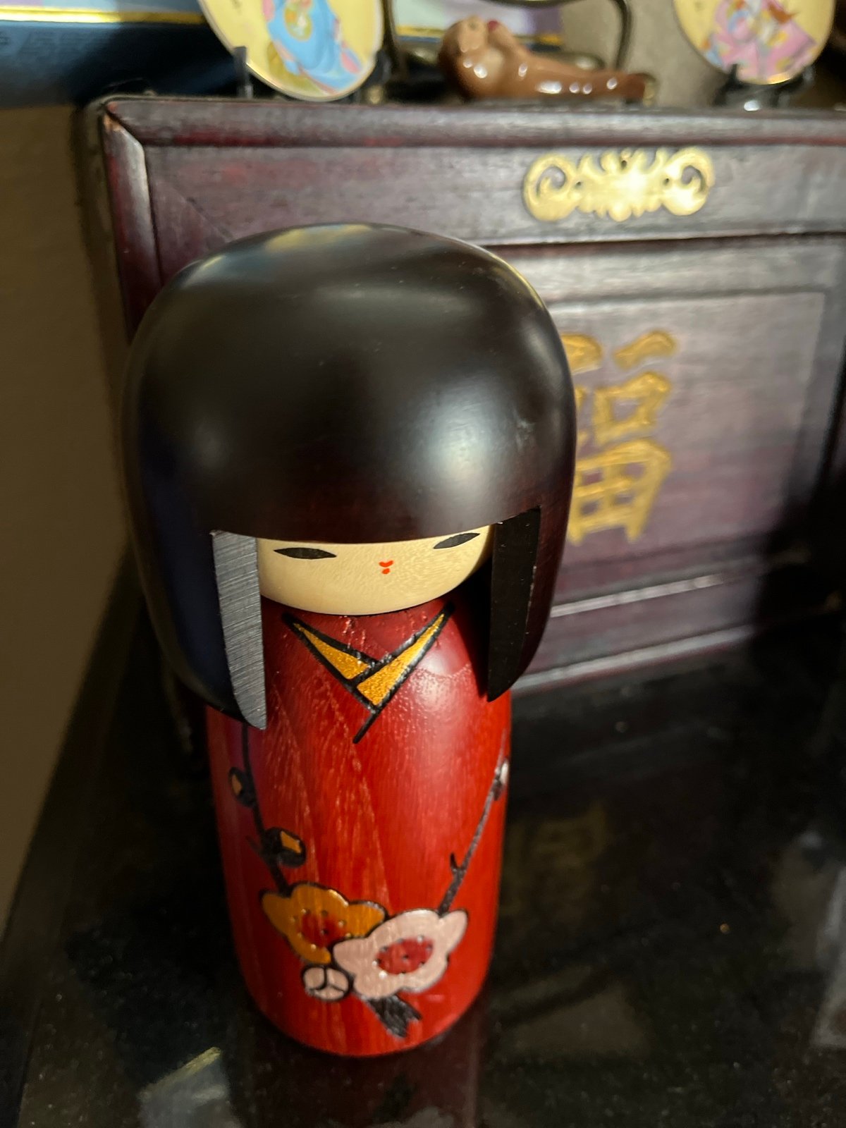 Kokeshi dolls Japanese Kokeshi dolls Usaburo Kokeshi Flower Poem Made in Japan
