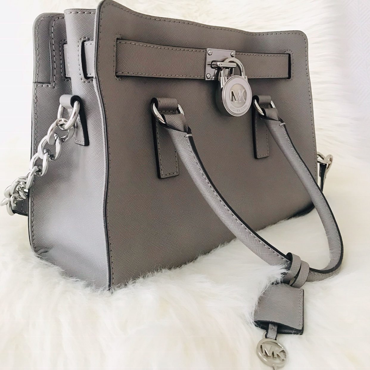 Michael Kors Hamilton Satchel Gray