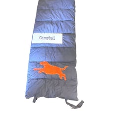 Pottery Barn Kids Sleeping Bag Nap Mat Blue Red Dog Monogrammed Campbell 66x32''