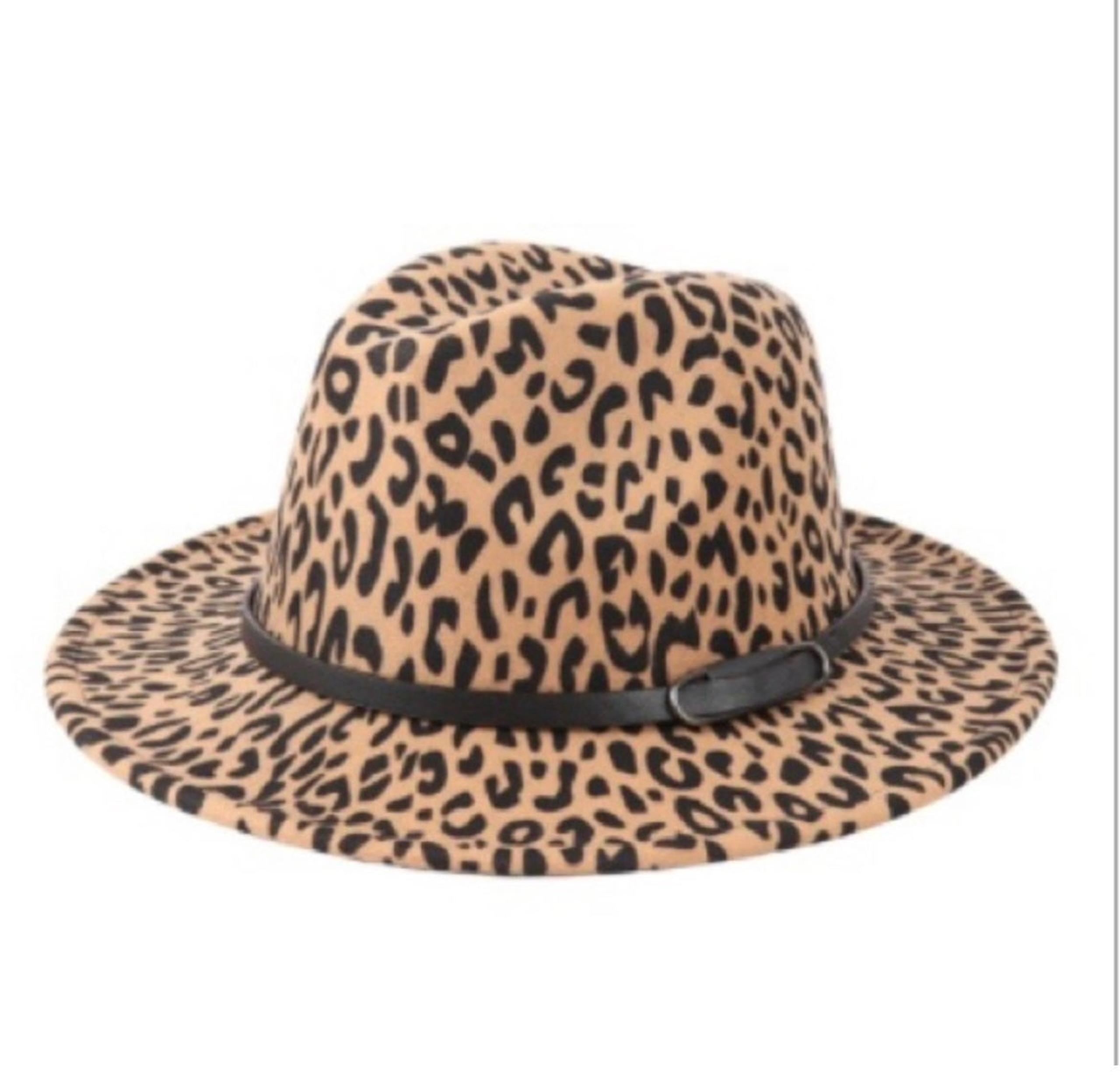 NWT- Leopard Print Wide Brim Hat
