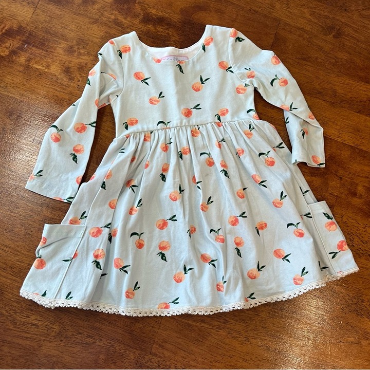 Sweethoney mint green orange peach twirl dress size 2T