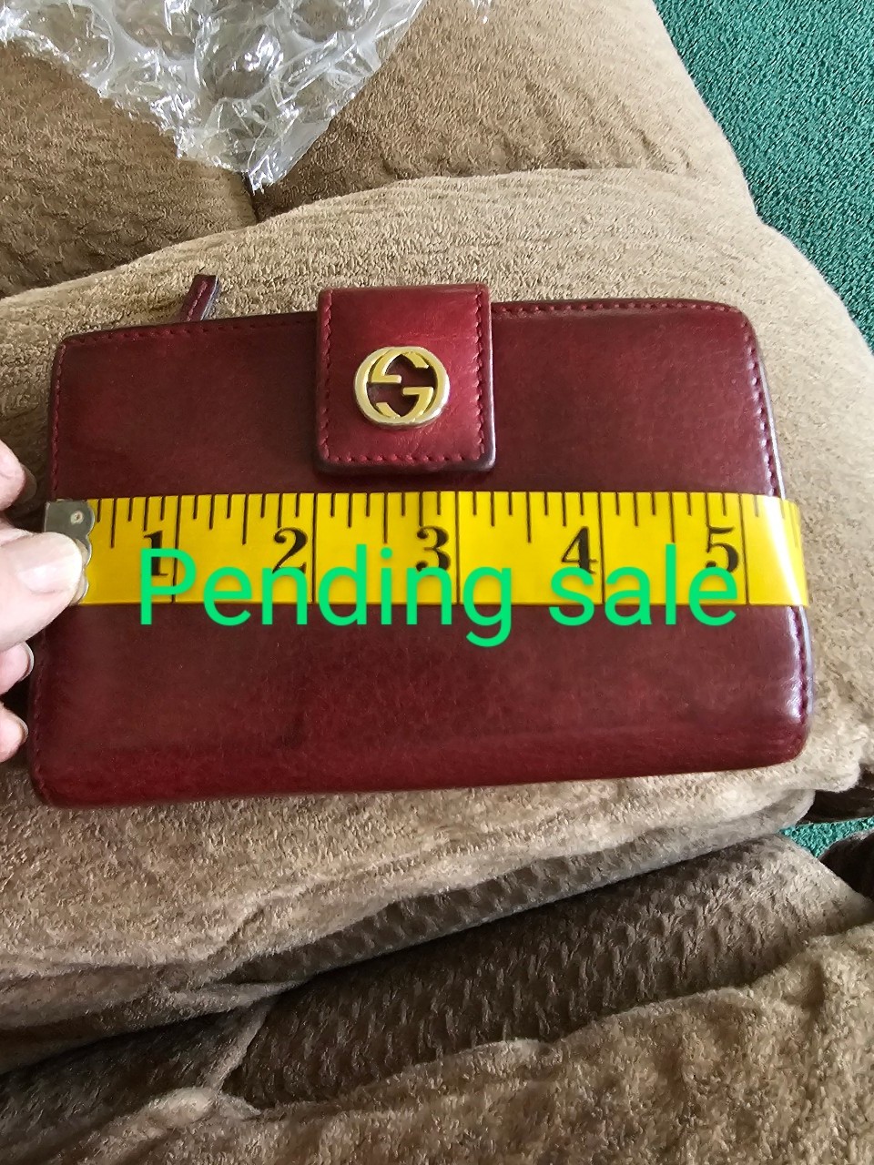SOLD- Pending sale. Womens Gucci red leather wallet.
