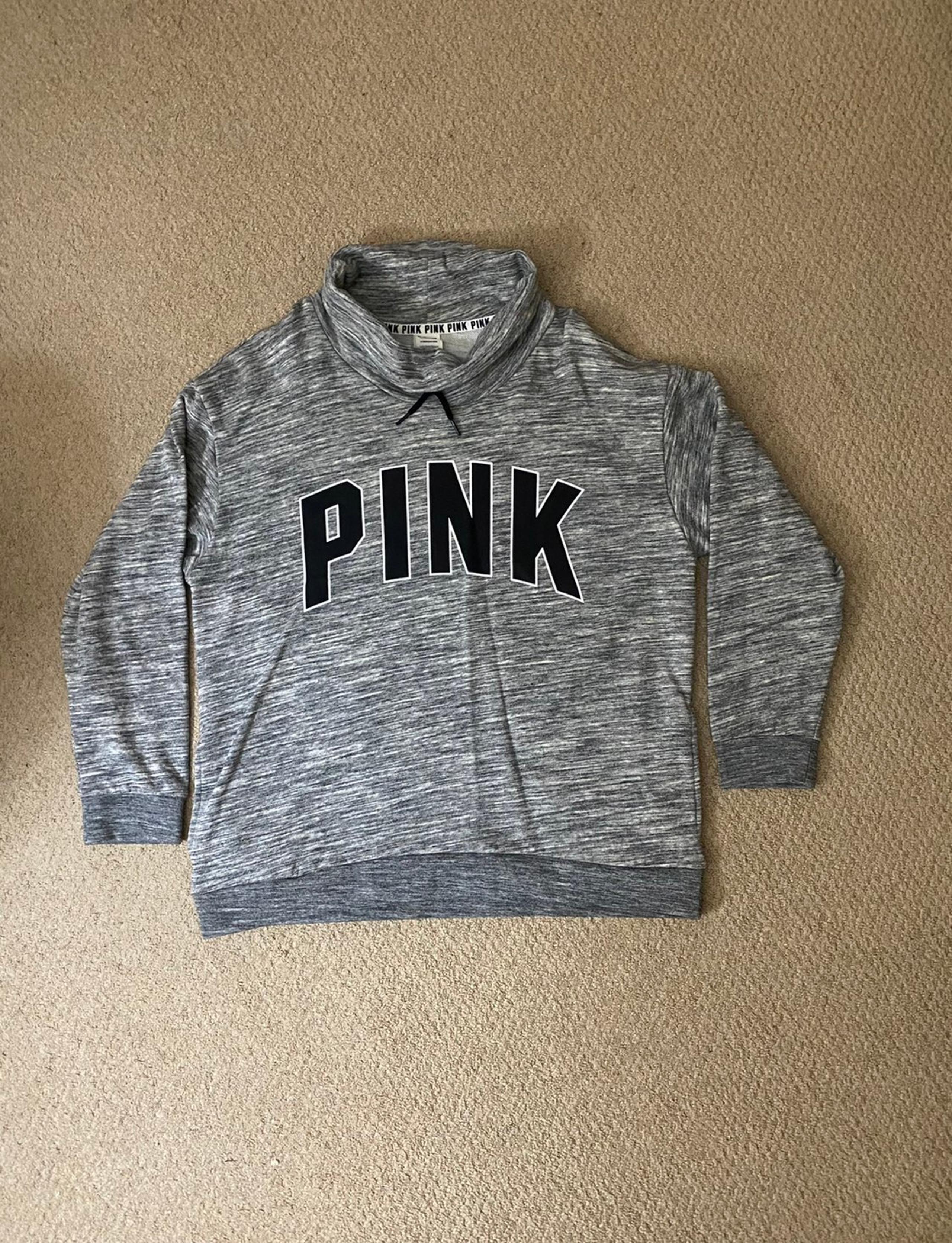 PINK Women's Cowl Neck, Pullover, Extra Large, Gray Sweater