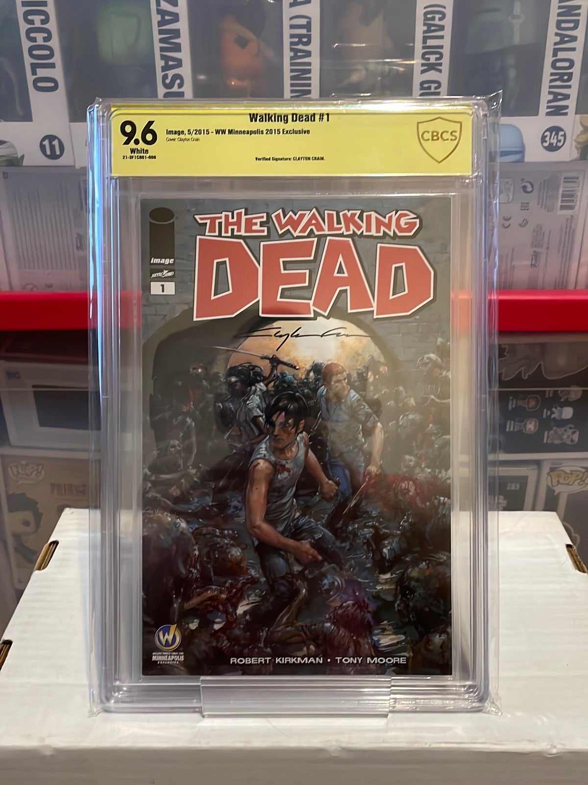 THE WALKING DEAD #1 CBCS 9.6 SIGNED BY CLAYTON CRAIN