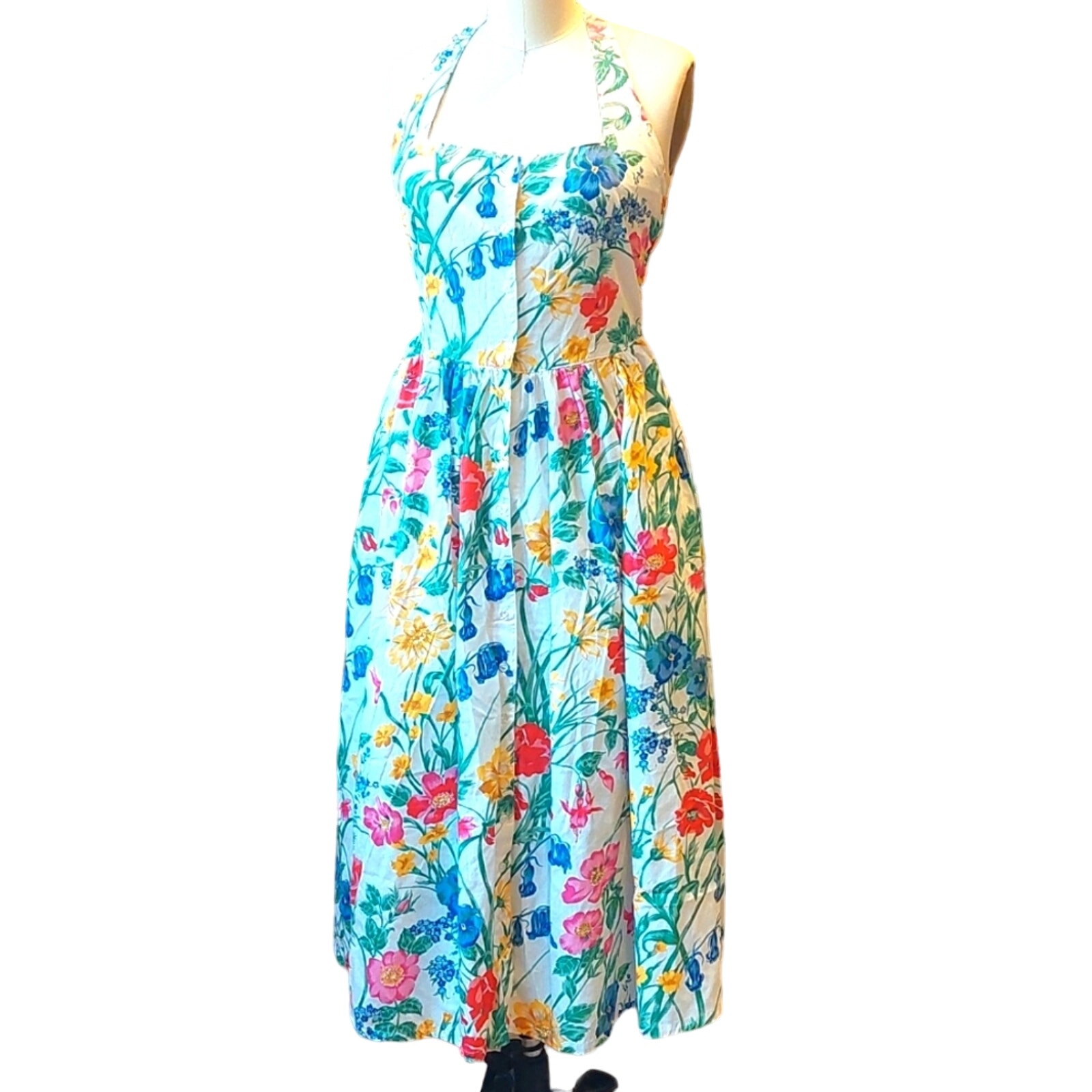 VTG 80's TOGETHER Floral Halter Botanical print dress