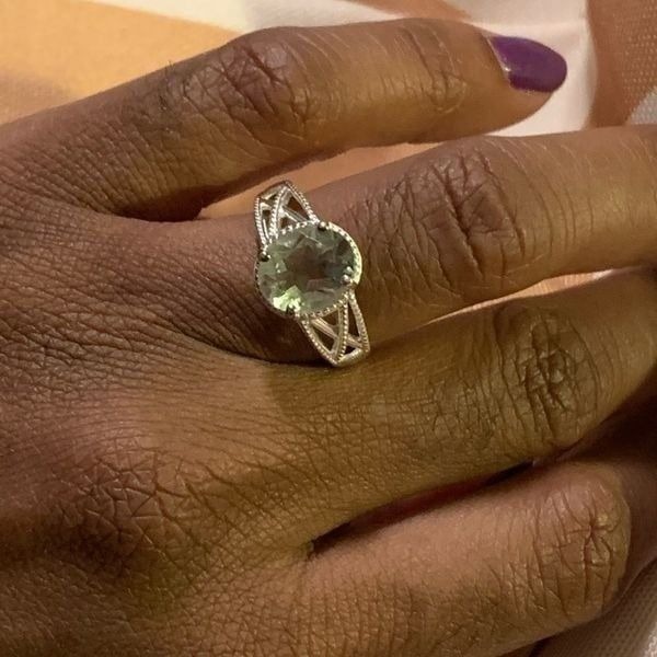 Prasiolite Gemstone Ring Sterling Silver Jewelry