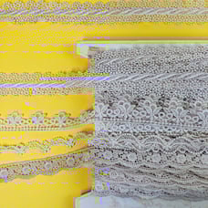 Vintage LOT White Floral Scalloped Lace Trim Edge Hem for Wedding Dress Gown Top