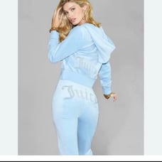 Juicy couture blue velour tracksuit hoodie and pants size xl new with tags og