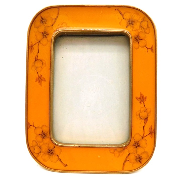 Bucklers Yellow Enamel Cloisonne Floral Picture Photo Frame 2.5 x 3.5