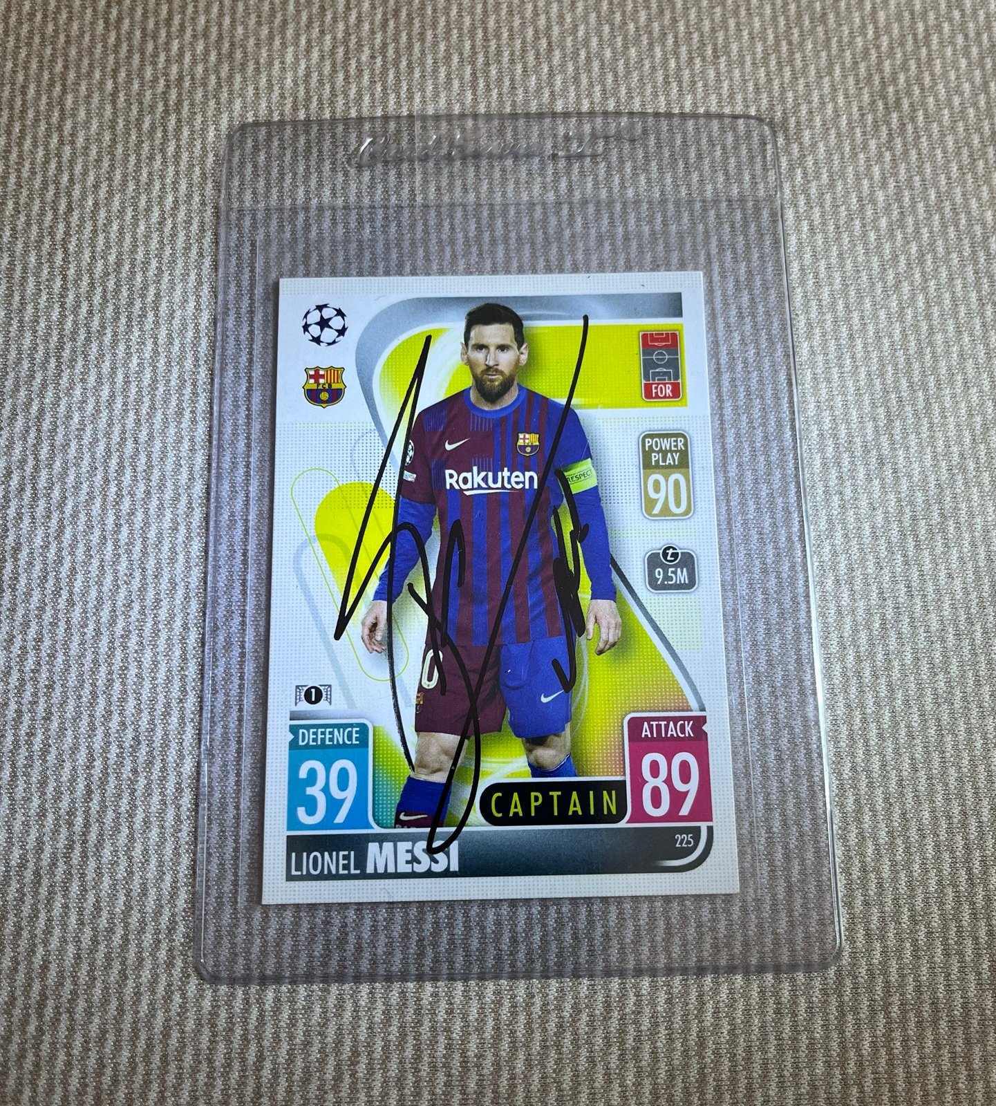 Lionel Messi signed card real autograph fc barcelona