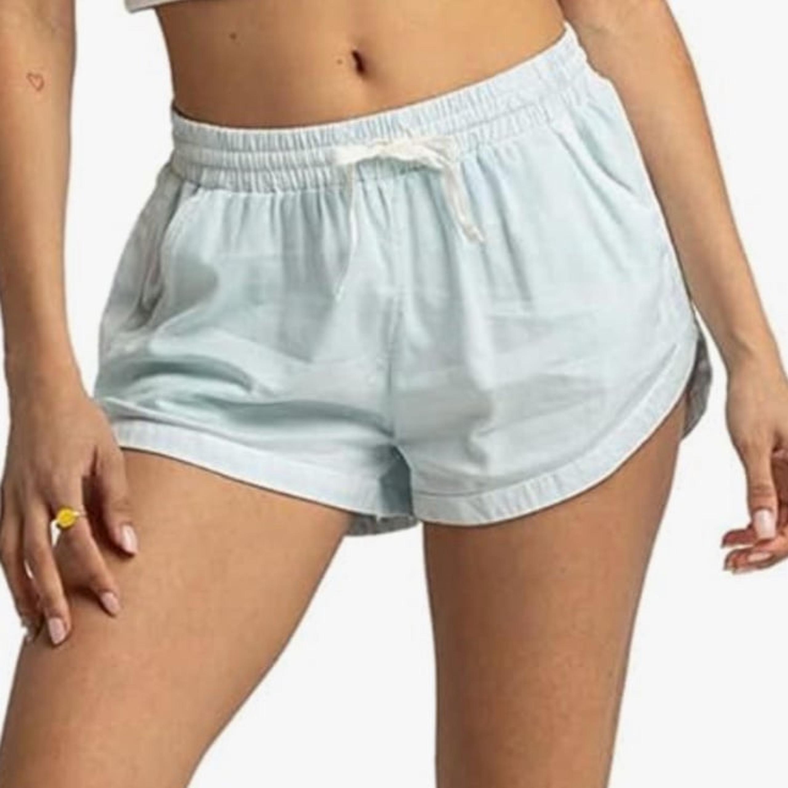 Billabong XL Shorts Road Trippin Elastic Waist Shorts blue chambray pockets NWT