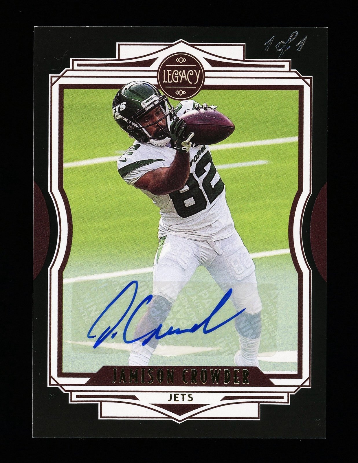 2021 Panini Legacy Jamison Crowder Auto Black New York Jets 1/1 #55