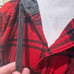 AMERICAN EAGLE OUTFITTERS Custom Red & Black Plaid Disney Hooded Flannel-Size XL