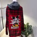 AMERICAN EAGLE OUTFITTERS Custom Red & Black Plaid Disney Hooded Flannel-Size XL
