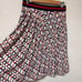 GUCCI West Shelley Line Horsebit Pattern Silk Pleated Skirt