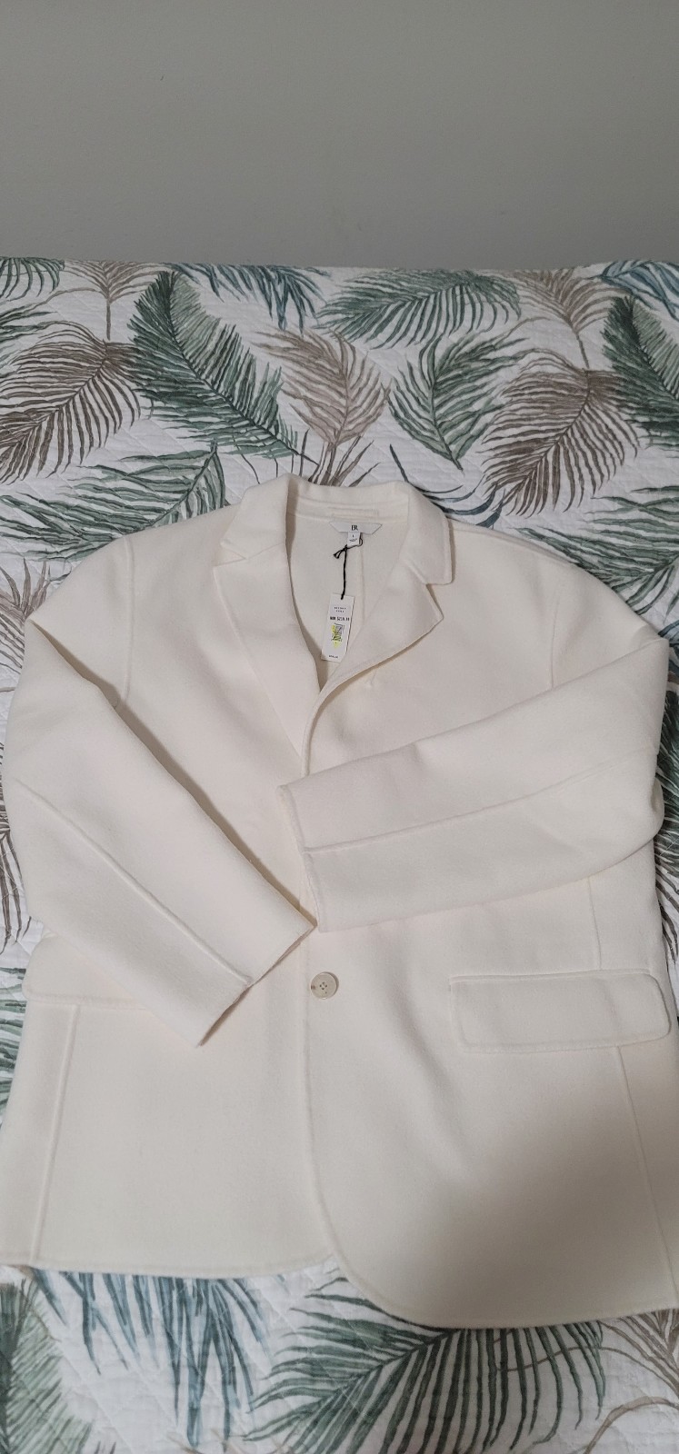 Banana Republic Women's Long Sleeve Wool Blazer Jacket Size L Ivory