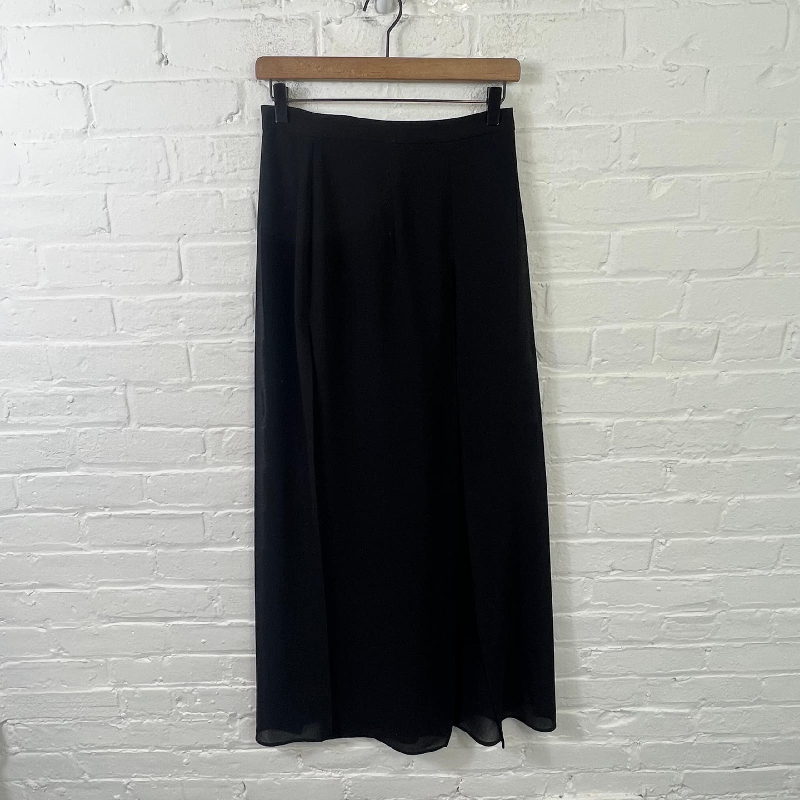 Dressbarn Women's Pull-On Flared Maxi Skirt Regular Fit Soid Black Size 6