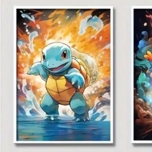 Pokemon Squirtle Canvas Poster Splash