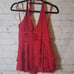 BCBGMaxAzria red Tiered Ruffle Halter Top