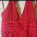 BCBGMaxAzria red Tiered Ruffle Halter Top