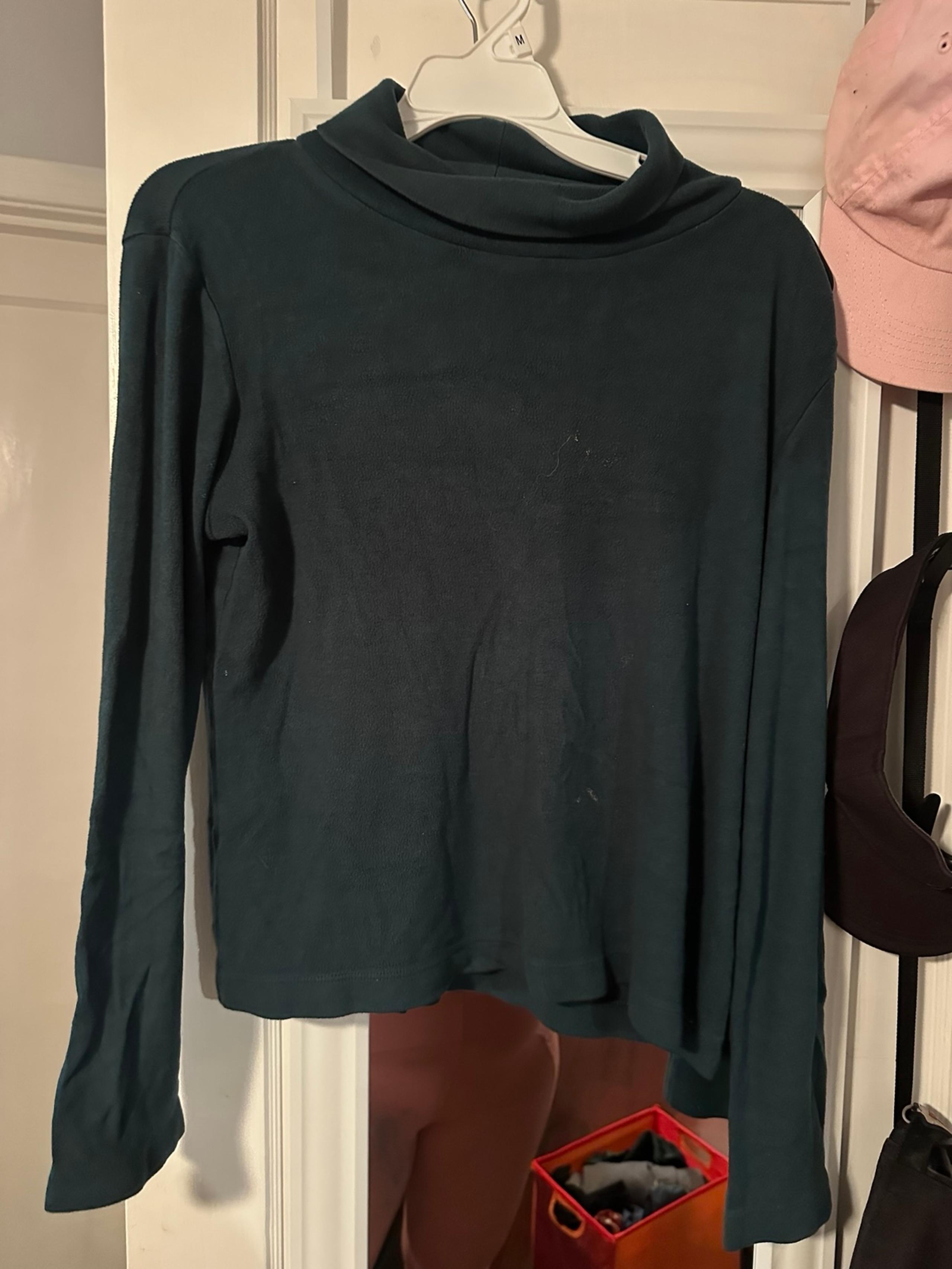 Uniqlo Green Thermal Fleece Knit Turtleneck Long sleeve Shirt Women M