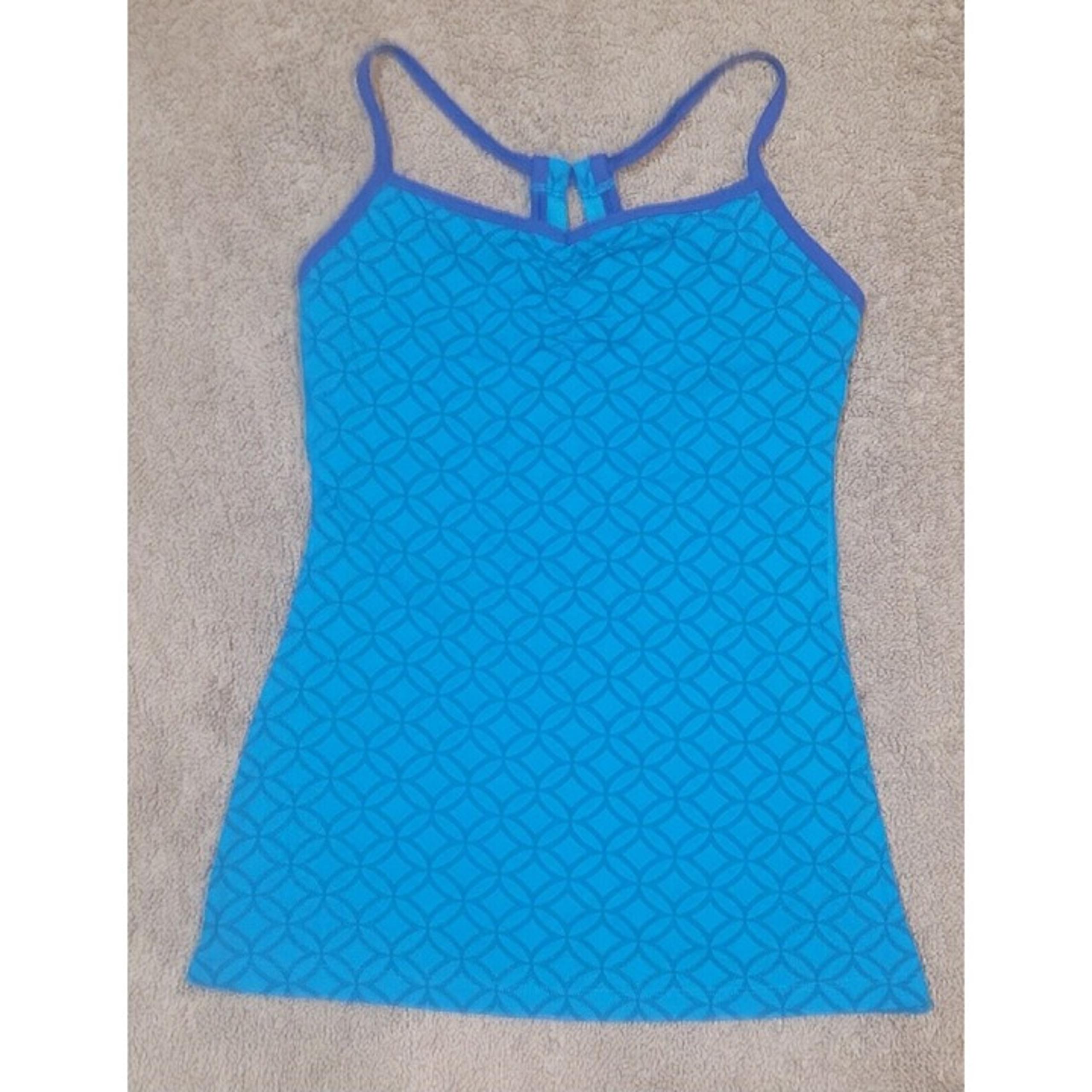 Lucy Activewear women's two-tone Blue Teal sports bra top Sz S