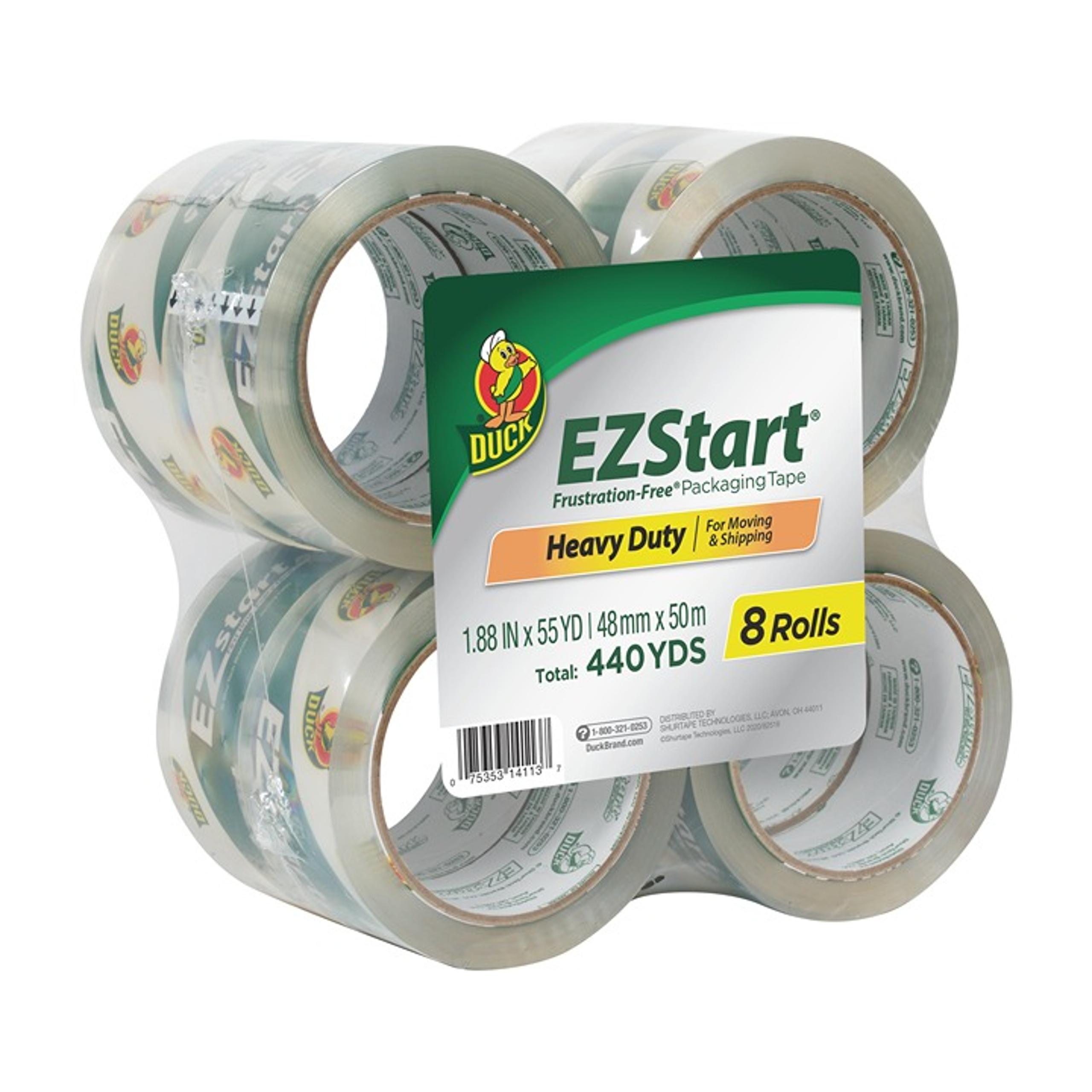 Duck EZ Start Clear Packing Tape 1.88 in x 55 yd 8 Pack 32177