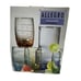 Vintage Allegro Set Of 5 Juice Set Glasses (8 oz) And Pitcher (26 oz) Colorful