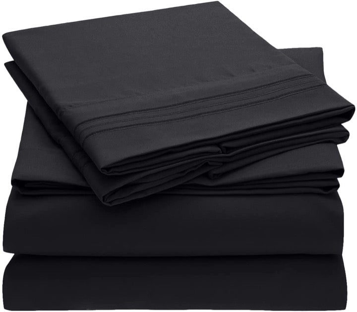Mellanni Bed Sheet Set - 1800 Bedding - Wrinkle, Fade, Stain Resistant - 4 Piece