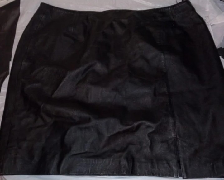 Newport News Style Works Vintage Leather Mini Skirt.