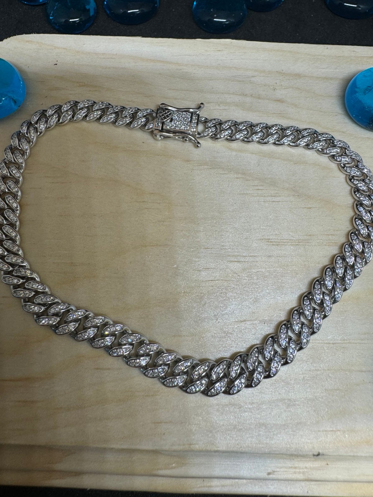 925 sterling silver cubic zirconia ankle 10 inches