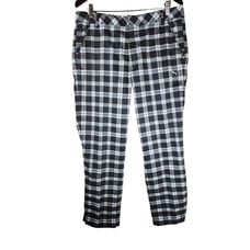PUMA Men's Black Gray Blue Plaid Active Outdoor Golf Pants SZ 34x30