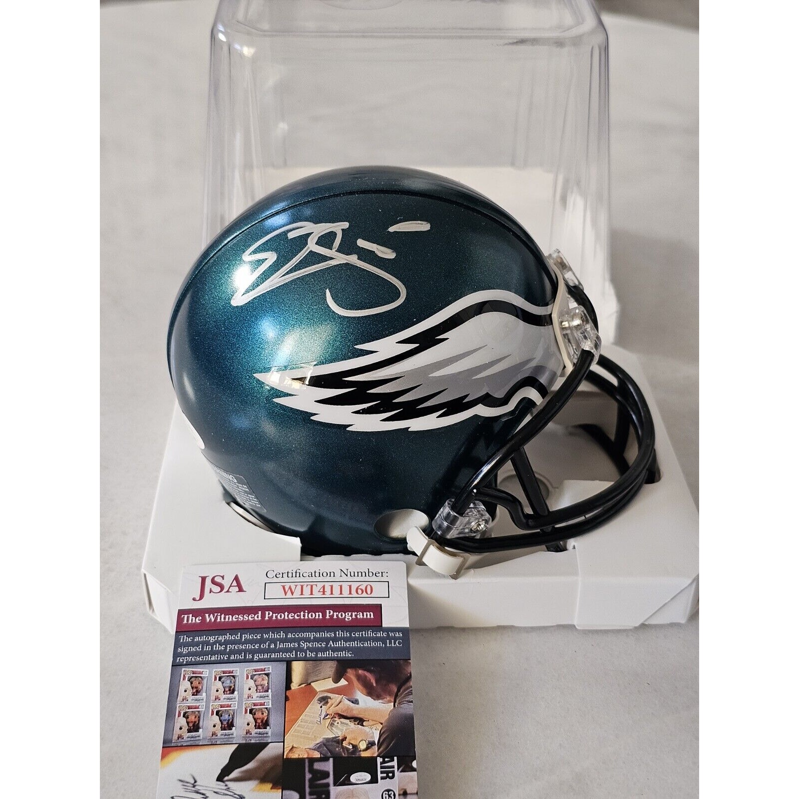 Donovan Mcnabb Autographed/Signed Mini Helmet JSA COA Philadelphia Eagles