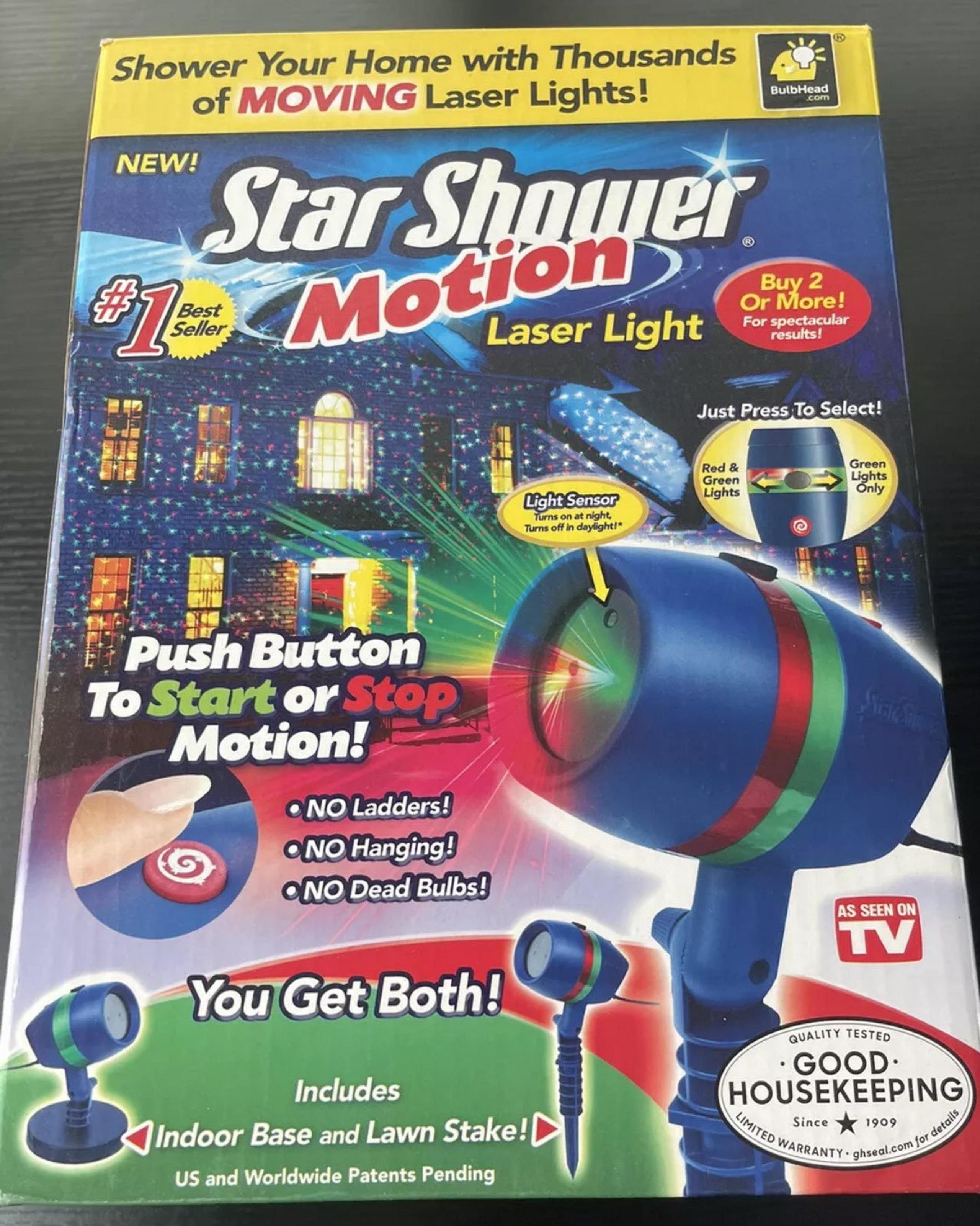 (NEW) BulbHead Star Shower Motion Laser Lights