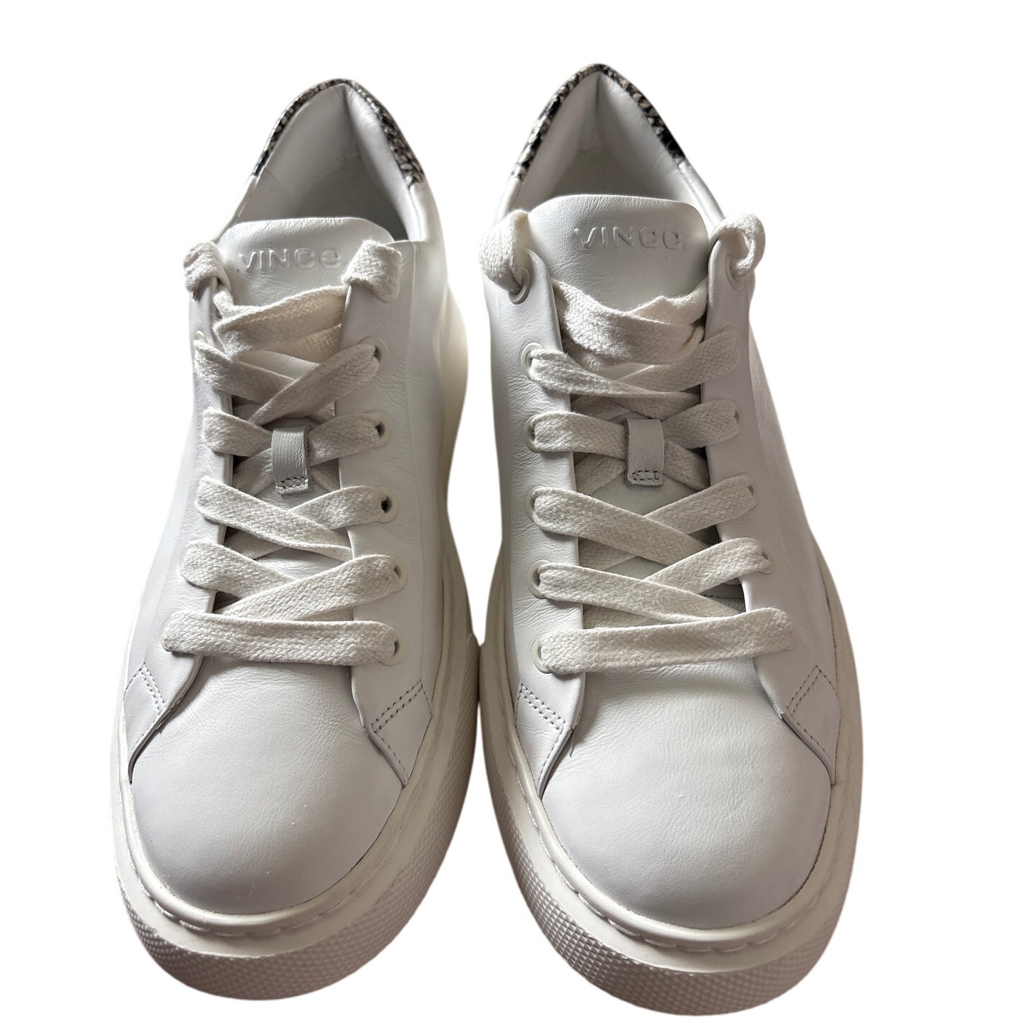 Vince Rhea Platform Sneakers Snake Skin Aspen Off White Size 9.5