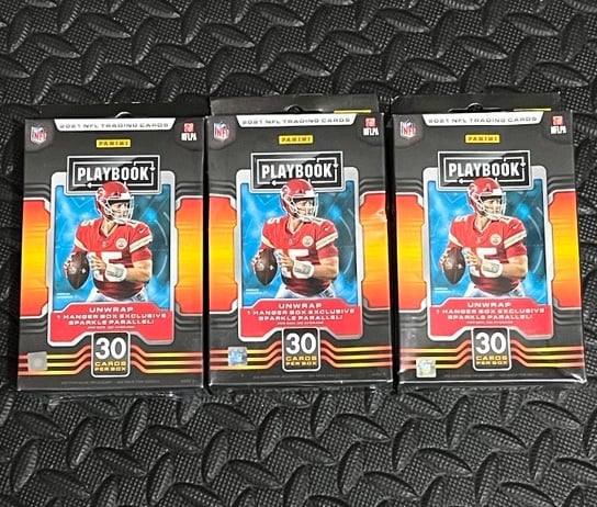(3) Panini 2021 NFL Football Playbook Hanger Pack Box Boxes