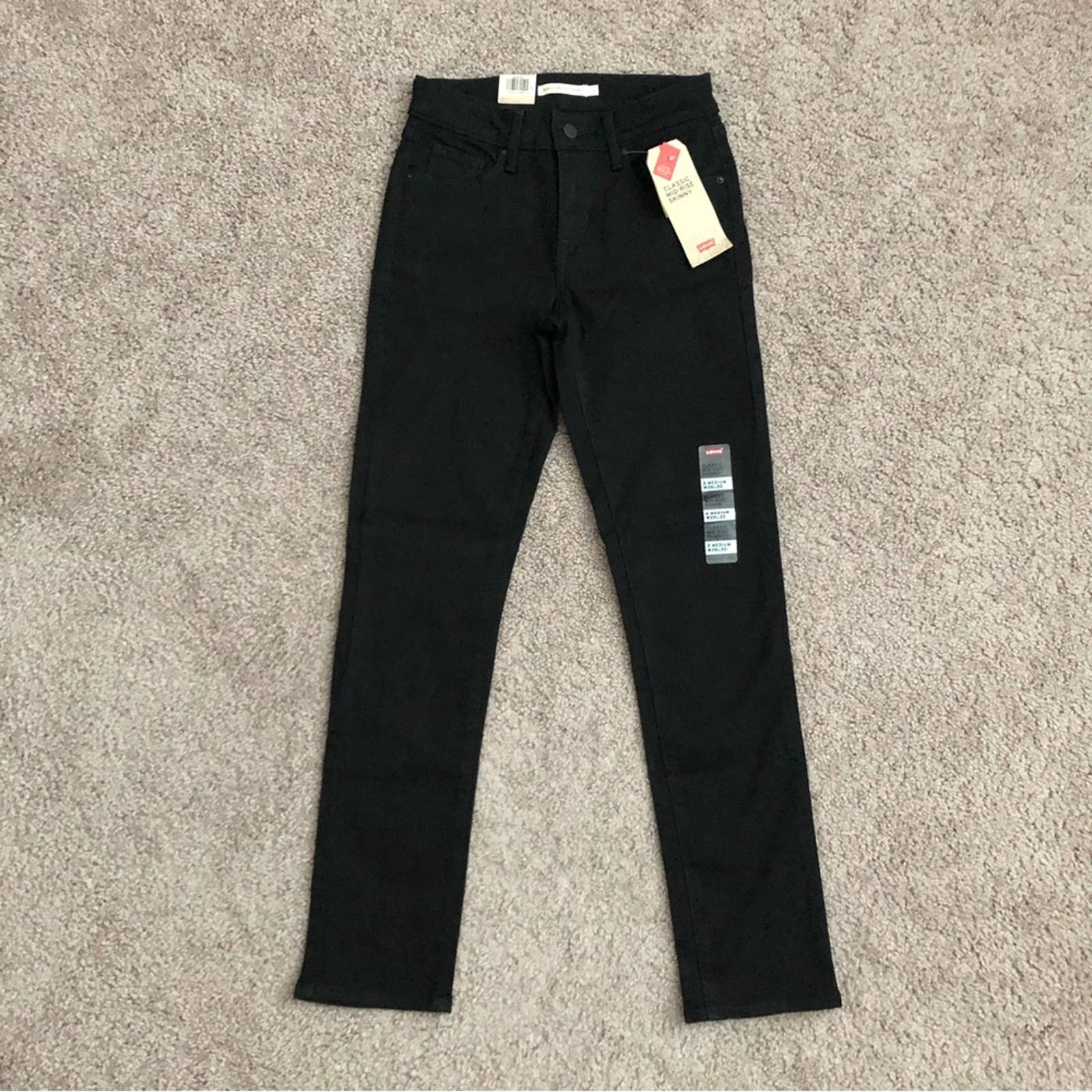 Levi’s Black Classic Mid-Rise Skinny Jeans