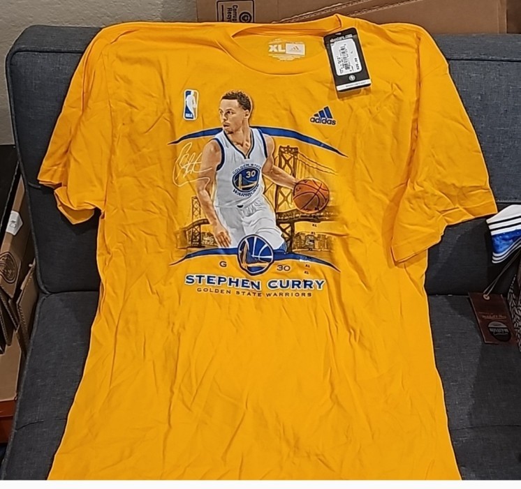 Vintage Adidas Stephen Curry Golden State Warriors Shirt xl nwt